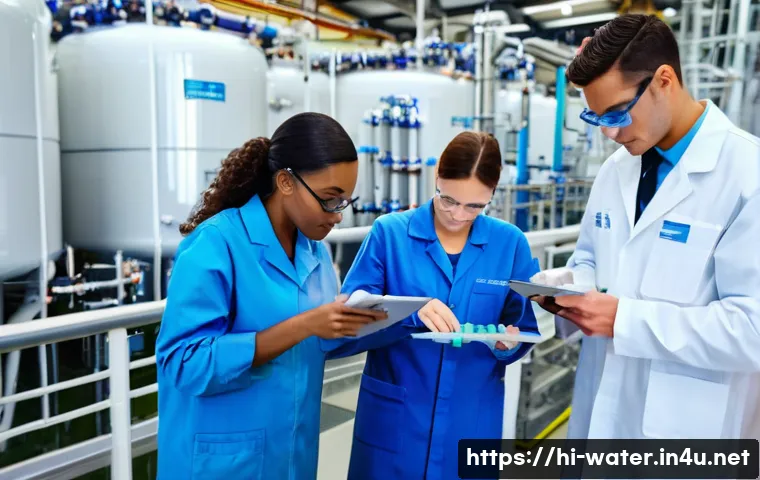 수질환경 이직 성공을 위한 전략 - **Modern Water Purification Facility**
A professional image of a diverse team of water treatment...