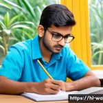 수질환경기사 시험 난이도 - A focused Indian student studying water chemistry and environmental science at a desk filled with te...